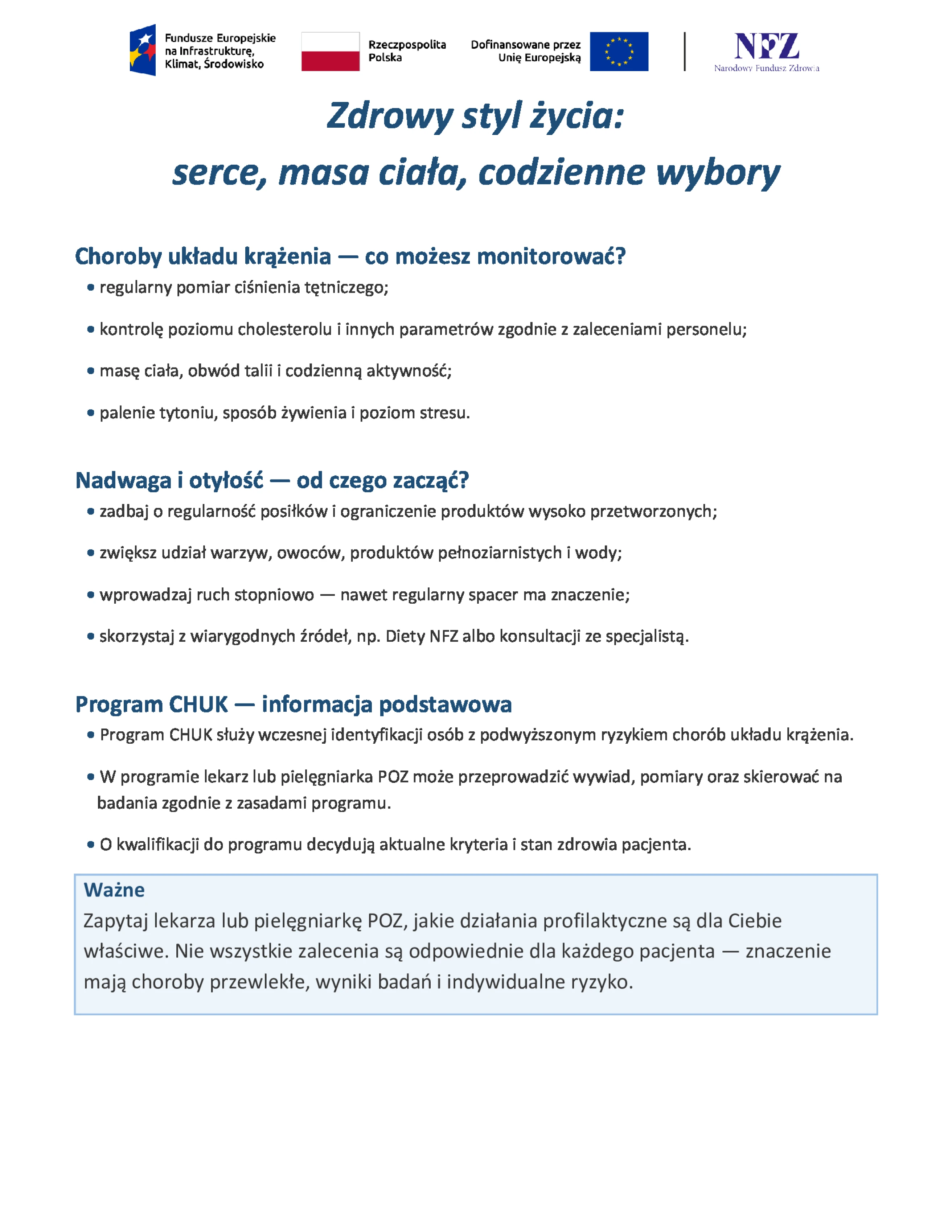 Komunikat: zdrowy styl życia